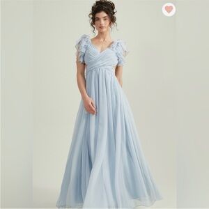 Altar’d State Blaire Maxi Dress Blue with Open Back
